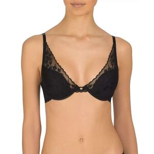 Natori Cherry Blossom Convertible Unlined Underwire Bra Black 32B NEW